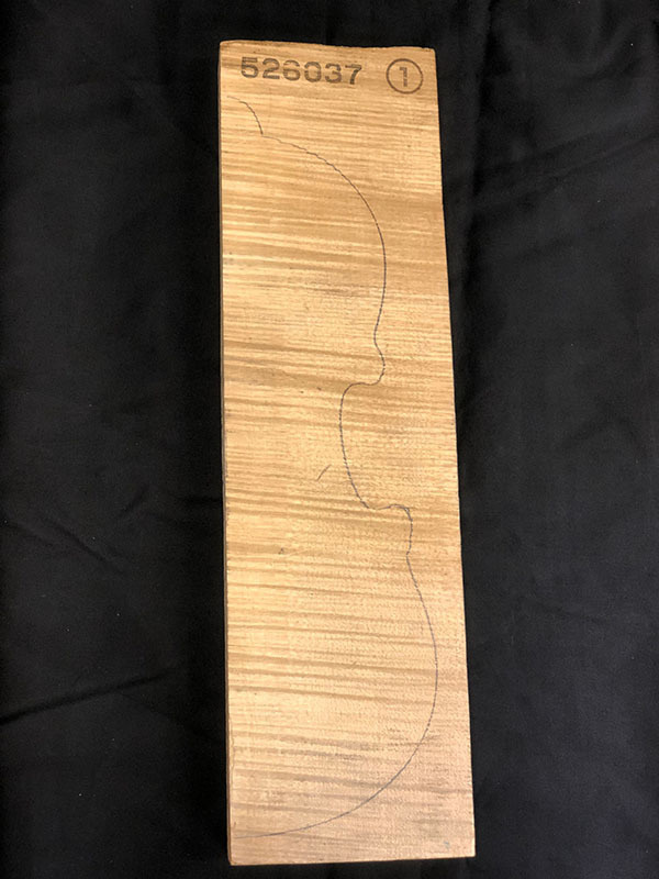 メープル裏板表面