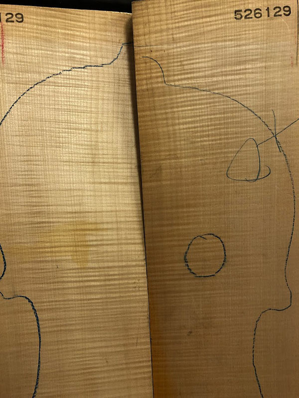 メープル裏板表面