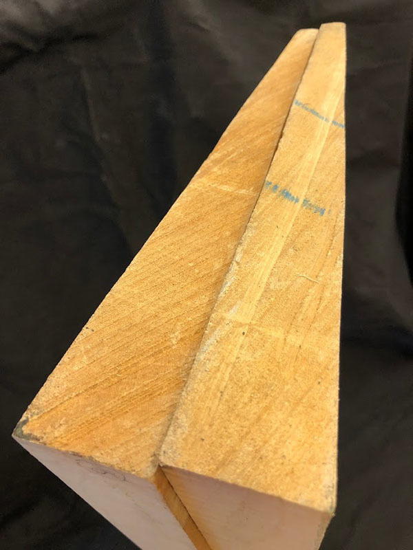 メープル裏板断面図