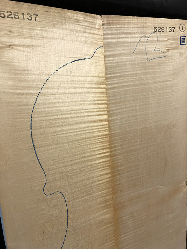 メープル裏板表面