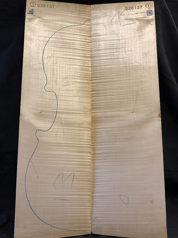 メープル裏板表面