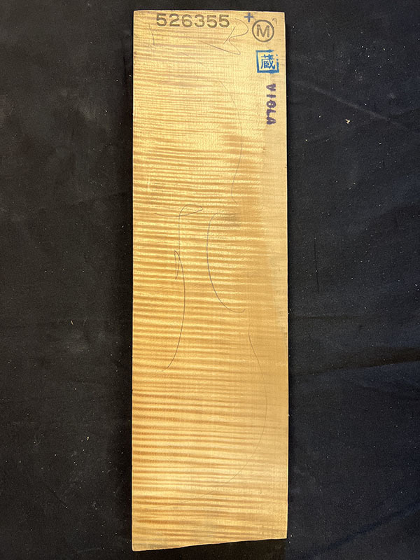 メープル裏板表面